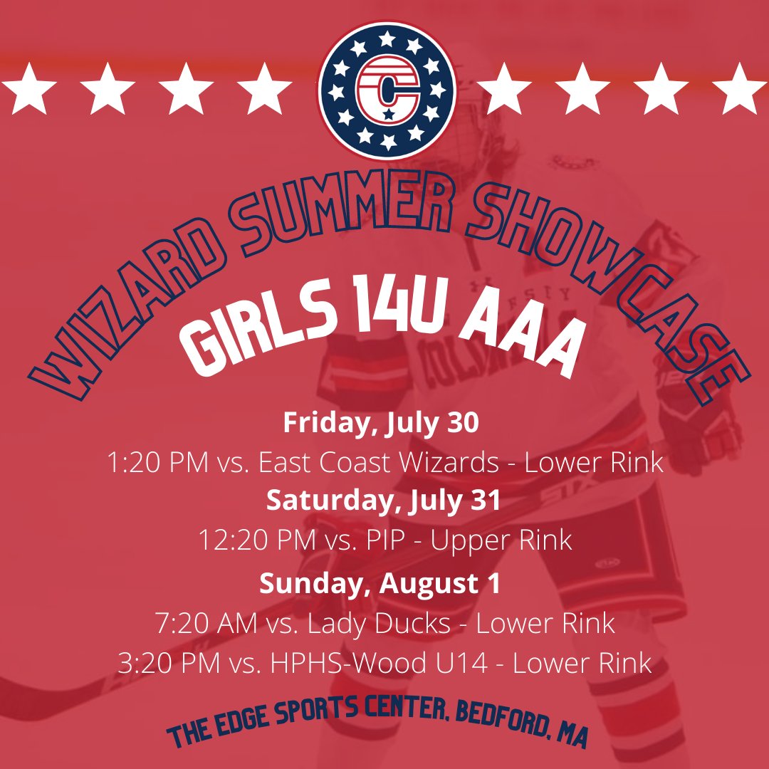 Good luck to 19U, 16U and 14U at the Wizards Summer Showcase.  Nearly 50 colleges and universities expected to attend!  You can catch all the action on LiveBarn - livebarn.com. Use code 21f1-4960