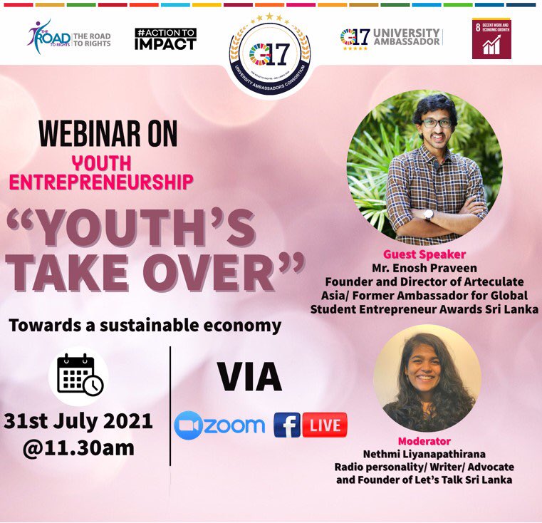 Youth's Takeover! Looking forward to this talk with Nethmi Liyanapathirana.