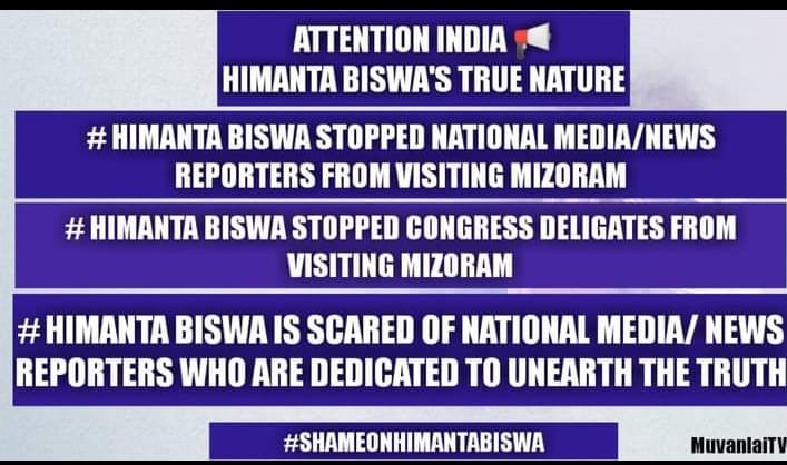 Zonuni11's tweet photo. #HimantaIsTheProblem 
#resignassamCM 
#ShameOnHimantaBiswa 
#assamshotfirstmizoram https://t.co/q8KDP1uihY