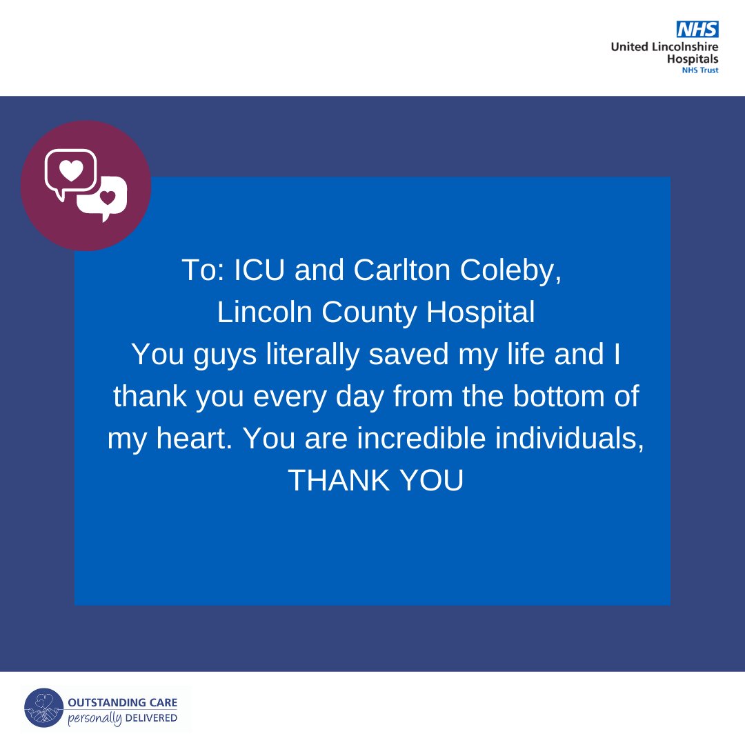 We know all of our teams do incredible work but our stars for this #FeedbackFriday are our teams on ICU and Carlton/Coleby at Lincoln County Hospital ⭐