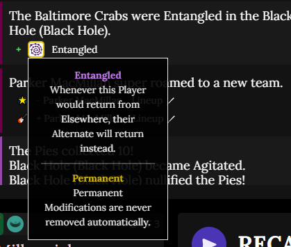 When Teams are Entangled, their Alternates will return instead.