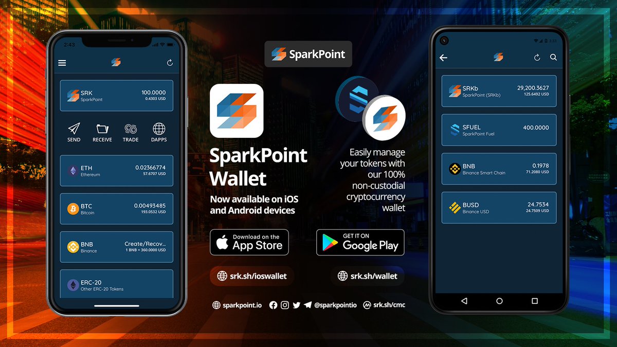 sparkpointio's tweet image. #SparkPoint Wallet had recent upgrades! From BSC Network integration and making it on the App Store. We love making things easier for you, #Sparkies
Go to the App Store or Google Play, and click that download button!😉
🌐 srk.sh/ioswallet
🌐 srk.sh/wallet