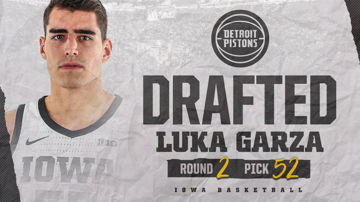 Iowa Men's Basketball on X: ✨ Luka Garza ➡️ @DetroitPistons The 2021  Consensus National Player of the Year will join former teammate @iamtc25 in  the Motor City. #Hawkeyes