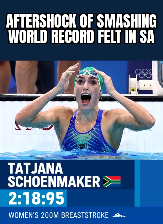 #WorldRecord #Schoenmaker #gauteng #earthquake #tremor #TatjanaSchoenmaker
