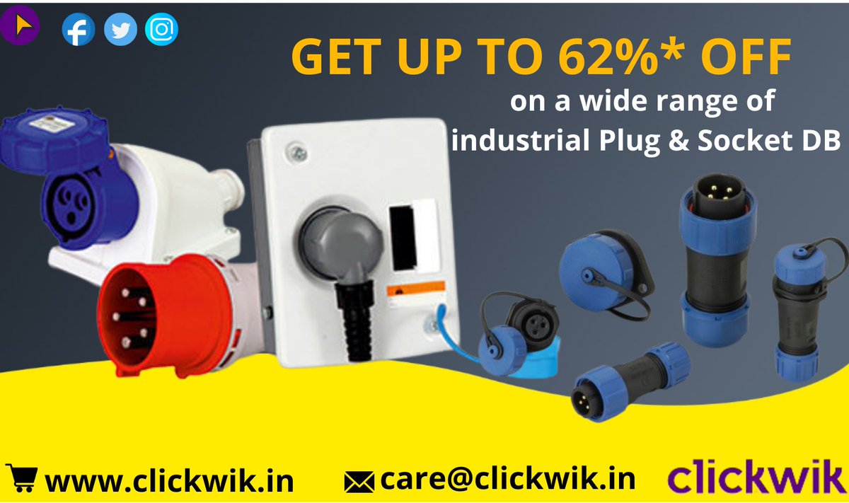 ClickWikIN's tweet image. Get Up to 62% off industrial plug &amp;amp; socket online at clickwik.in

Buy Now:  clickwik.in/residential/di…
get more information contact us: care@clickwik.in, +91-8866440303
#industrialswitehgear #electricaltimers #electricalcontrollers #industrialplug #industrialsocket