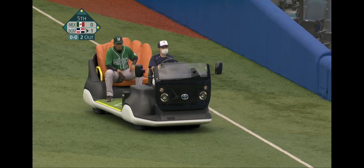 Zynx42's tweet photo. We have a Bullpen Car sighting in the Olympic Baseball game, Mexico vs Dominican Republic! #bullpencart #bullpencar #mexicovsdominicanrepublic #Olympics #baseball https://t.co/TZVbTX6wBx