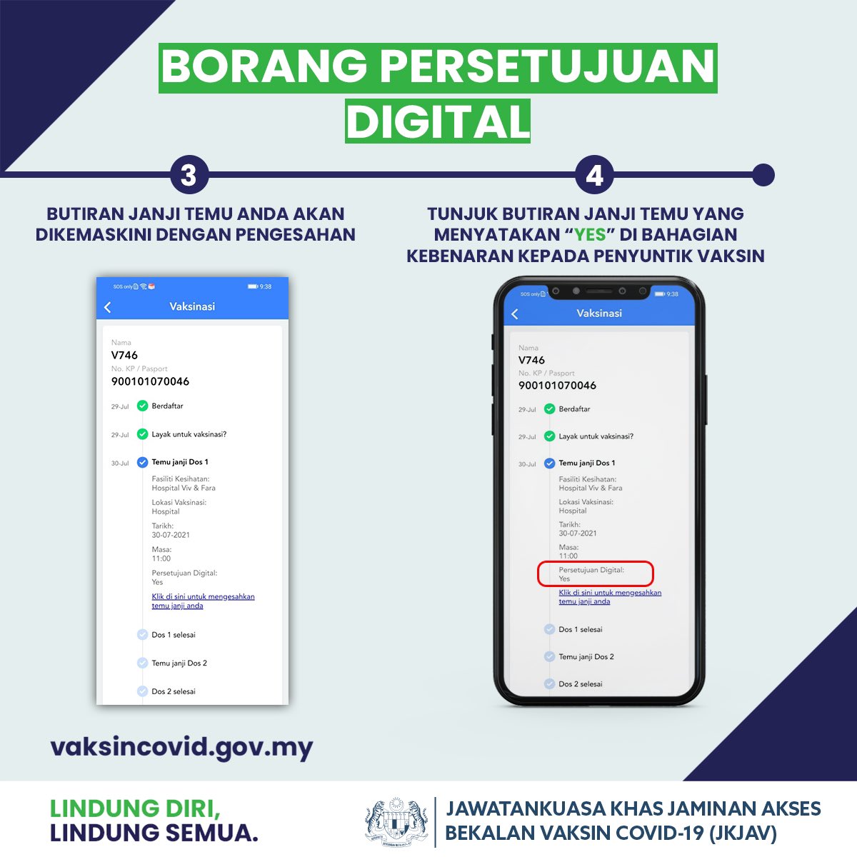 JKJAVMY's tweet photo. CIRI BAHARU @my_sejahtera

Ini adalah untuk mereka yang akan menerima dos pertama vaksinasi. 

Bagi mereka yang sudah mendapat vaksinasi dos pertama dan telah menandantangani borang persetujuan secara manual, anda tidak perlu untuk mengisi borang digital ini. https://t.co/NpF7rZbYma
