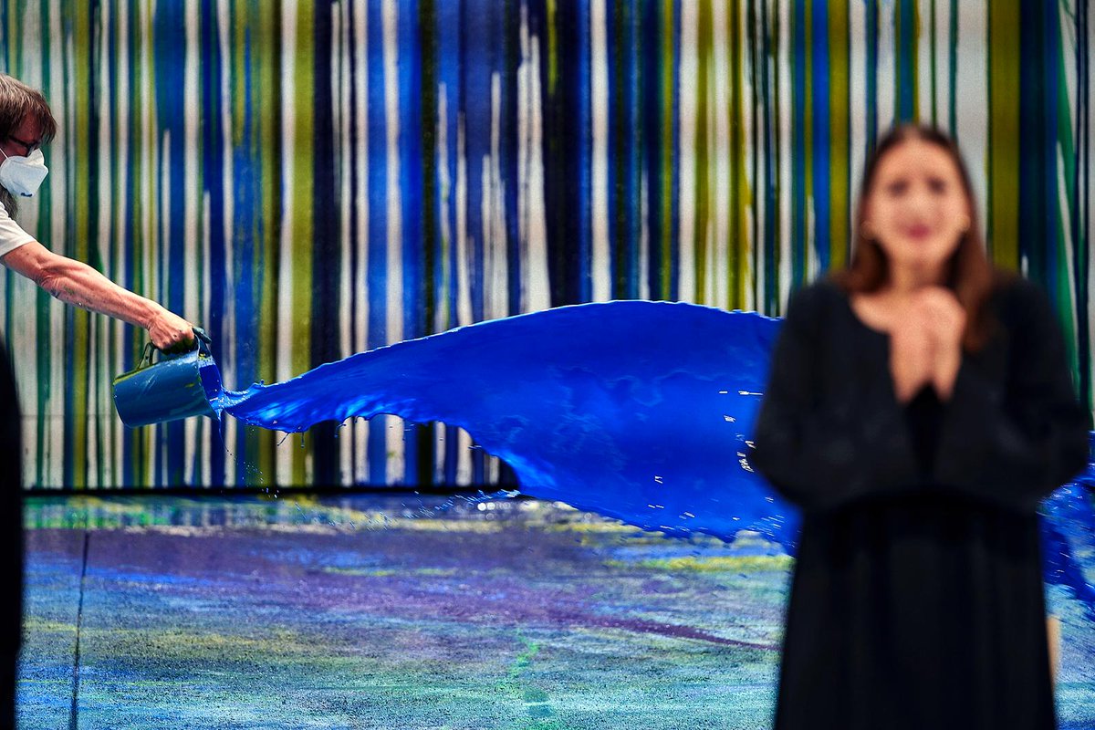 LiseDavidsen's tweet photo. Premiere of “Die Walküre” with live painting from the extraordinary @HermannNitsch.

Such and honour to do my first Sieglinde at @WagnerFestival, in this concert. Amazing singers and musicians.

Also a big thank you to maestro @InkinenPietari.

📸 Enrico Nawrath https://t.co/wEkN8EGuhu