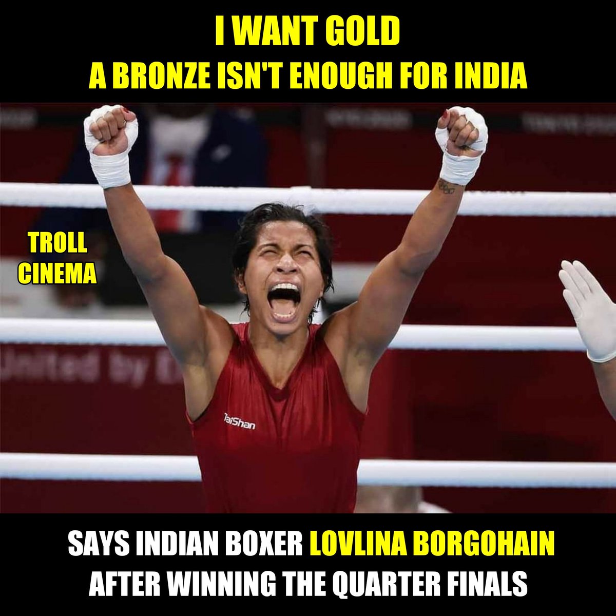 Troll_Cinema's tweet image. Go for GOLD #LovlinaBorgohain !

#Boxing #Olympics