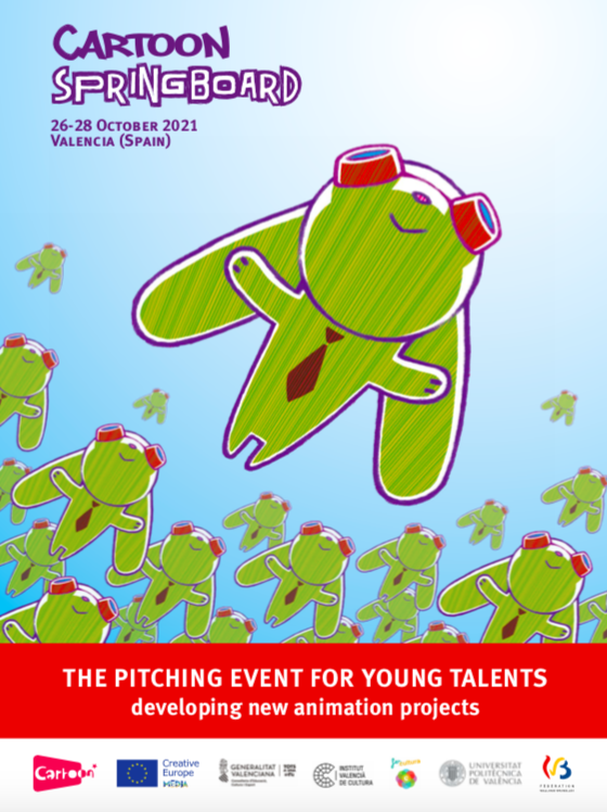 fernandocarrion's tweet photo. CARTOON SPRINGBOARD 2021: Animation pitching event for young talents. 26 – 28 Oct 21. Valencia, Spain. #CartoonSpringboard https://t.co/YxuGhC3boo #Cartoon @CARTOON_media #animation #CartoonMasters #pitch #pitching #Valencia #Spain #audiovisual #Europe #creative #digital #media https://t.co/ZM0VKUHGph