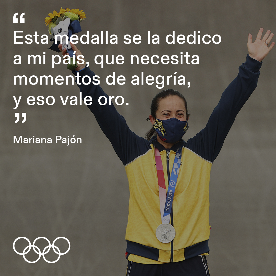 juegosolimpicos's tweet photo. Tenía la más grande de las motivaciones para pedalear sin parar. 🇨🇴  

🚴🏻‍♀️🥈🙌 @marianapajon 
#Tokyo2020 #StrongerTogether https://t.co/q4gJPg08Sh