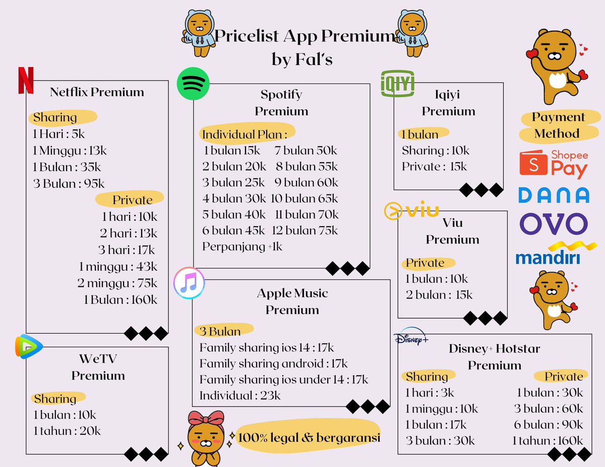 stanx1better's tweet photo. @hongckong Halo kak! Aku jual membership netflix, spotify, apple music, disney+ hotstar, sama yg lainnya lho🥰 Yang minat bisa dm aku yaa☺️👍🏻 https://t.co/WDIkA2vYMM