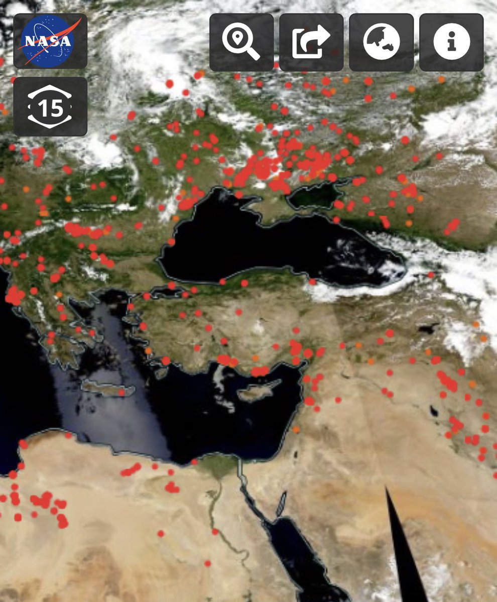 devabitlis's tweet image. @NASA Türkiye’de yangınların sabotaj yüzünden çıktığı iddiaları var. Ancak #NASA’nın güncel yangın haritası da var. Sadece Türkiye değil tüm Dünya yanıyor. İklim değişikliği somut bir sebep
 kanıt olmadan yangınlar için iftira atmak provokasyondur.