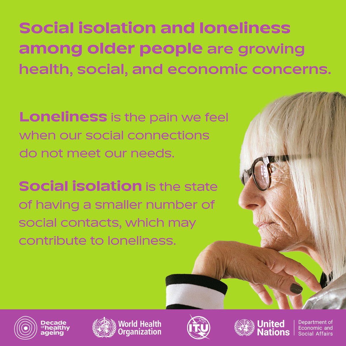 WHO's tweet image. Today is the #InternationalDayOfFriendship! 👫 

It’s an opportunity to remember the importance of social connections. Everyone can experience loneliness — including older people. If you or someone you know might be feeling lonely, try reaching out.

👉 bit.ly/EndSIL