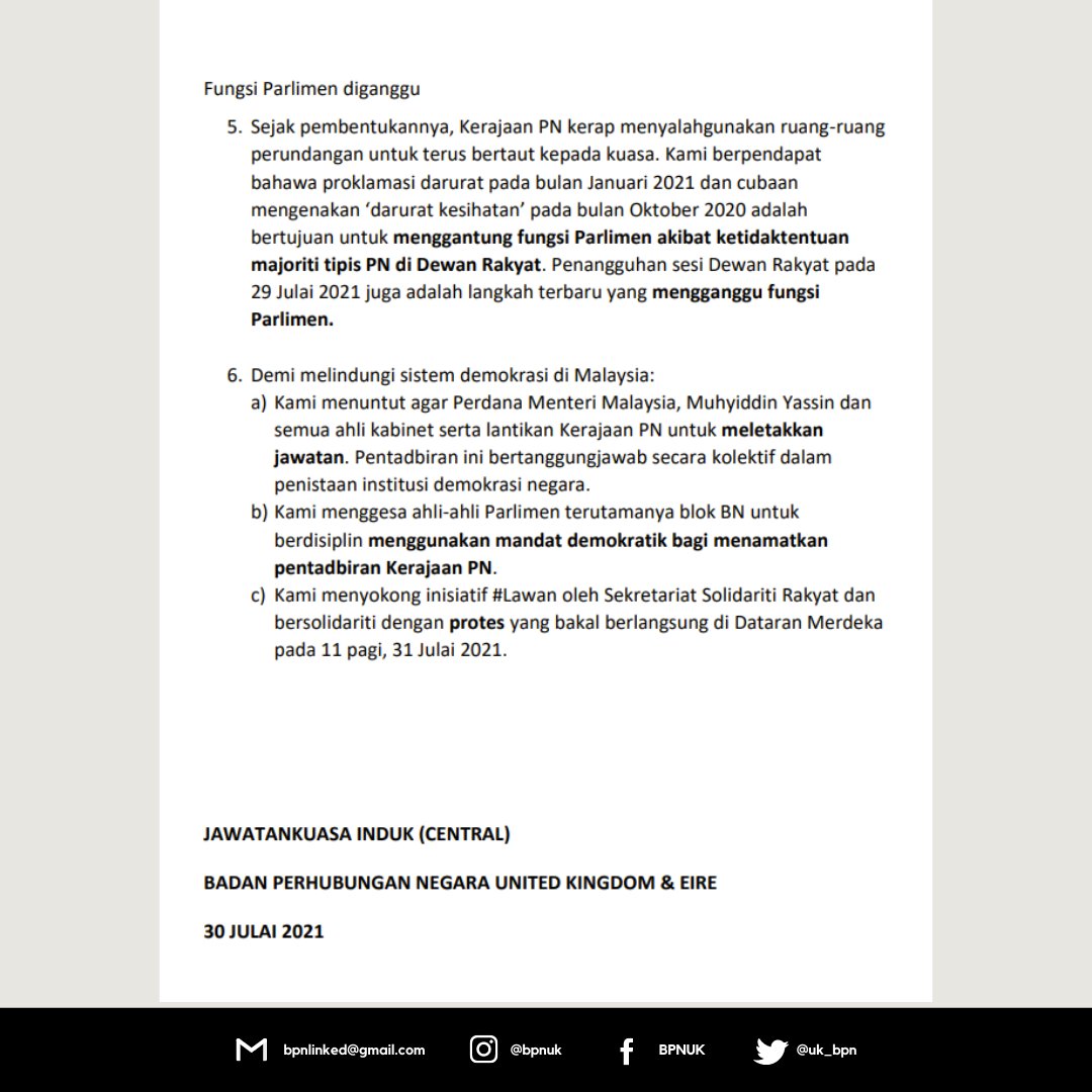 uk_bpn's tweet photo. Februari 2020, kami tegaskan bahawa Langkah Sheraton bakal menjadikan demokrasi tidak lagi responsif kepada kehendak rakyat, sebaliknya responsif hanya kepada komplot politikus
  
Sejak pembentukannya, PN adalah ancaman kepada sistem demokrasi

#Lawan #KerajaaanGagal https://t.co/OQvfvbkH4x