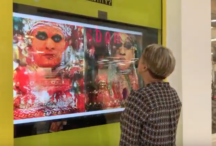 ArtAIFestival's tweet photo. Exciting news: by popular demand, @harshitrnnh's #MaskedReality is extending its stay in #Leicester to 31 Aug over @HaymarketLeics! More info about the installation on our website https://t.co/wqGa7Ivl8R + short vid on our YT https://t.co/nbvuFyuOrf https://t.co/FBBPMUAJQc