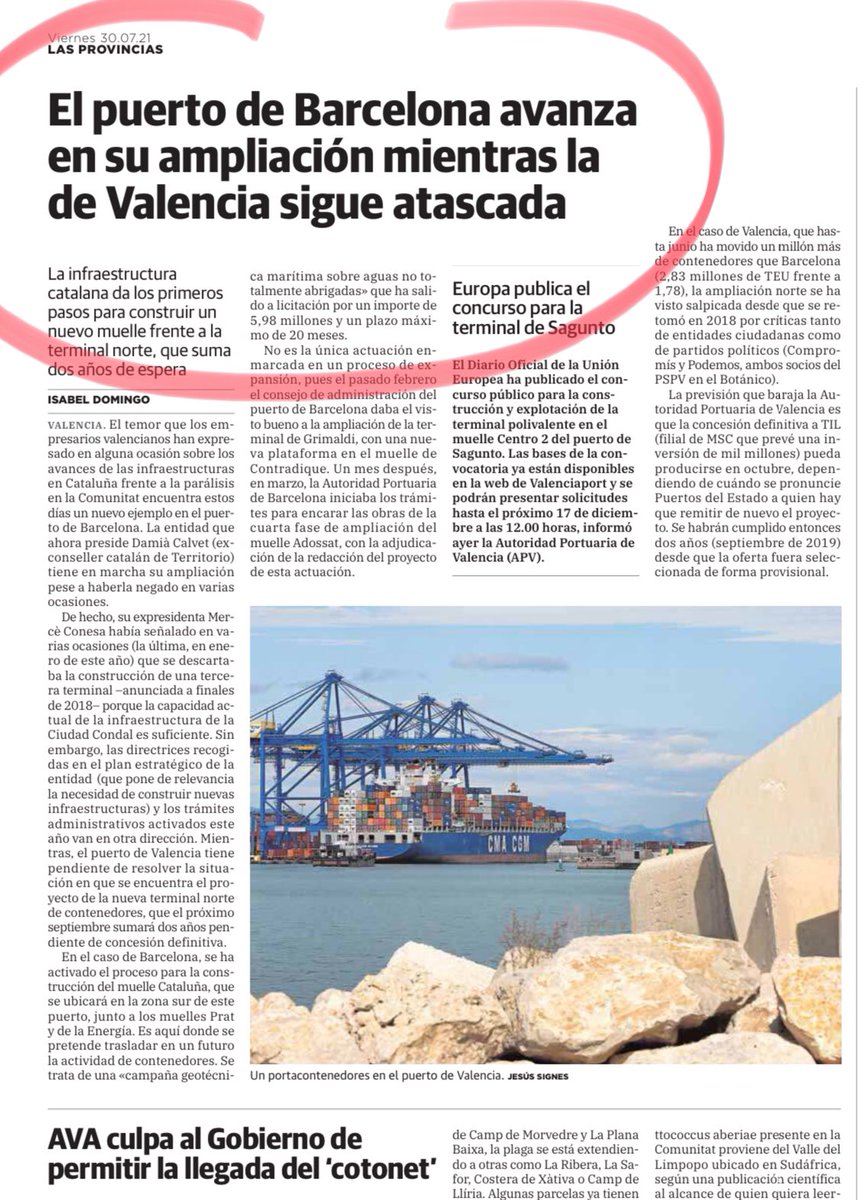 BarrachinaM's tweet image. El boicot, de parte del gobierno de Puig, a una inversión privada de más de mil millones de euros, que supone la creación de miles de empleos fijos, se entiende peor cuando ayer, la Comunidad Valenciana se situó en la cola del empleo nacional.