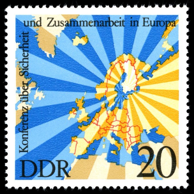 30 July 1975: stamps issued in the GDR to mark the signing of the Helsinki Accords as the final act of the Conference on Security and Co-operation in Europe (CSCE) https://t.co/vWDzwnHIIT