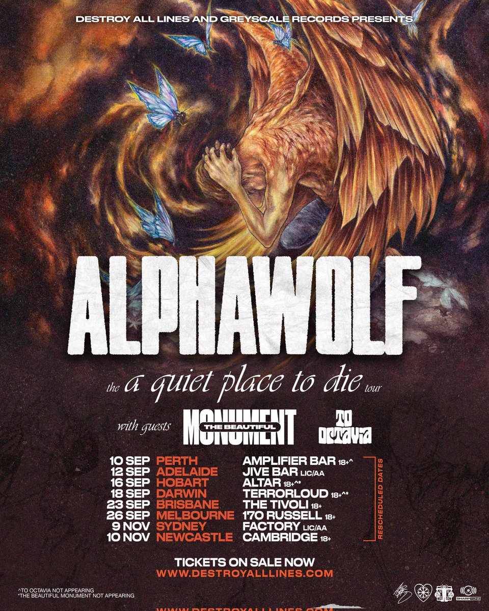 To Octavia (@tooctavia) on Twitter photo ππ¨ON THE ROAD AGAIN!
Excited to be touring with <a href="/AlphaWolfCVLT/">ALPHA WOLF CVLT</a> & <a href="/_TBMofficial/">The Beautiful Monument</a> in September/November! π
Tickets from: destroyalllines.com ππ¨ON THE ROAD AGAIN!
Excited to be touring with <a href="/AlphaWolfCVLT/">ALPHA WOLF CVLT</a> & <a href="/_TBMofficial/">The Beautiful Monument</a> in September/November! π
Tickets from: destroyalllines.com