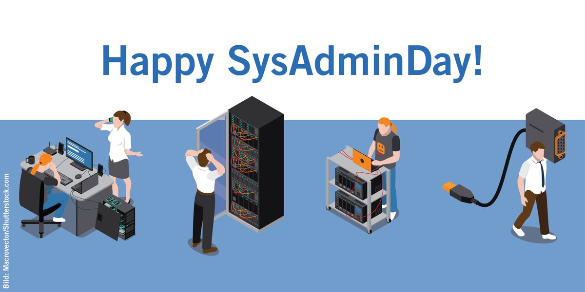 Happy #SysAdminDay - ein großes Dankeschön an alle IT-Administrator:innen im Rechenzentrum und in der gesamten Universität, die sich tagtäglich dafür einsetzen, dass die Systeme laufen und wir alle gut studieren, forschen und arbeiten können! 🥰