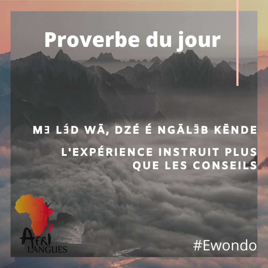 Proverbe ewondo du jour 

#ewondo, #languesafricaines, #languesdafrique, #fanbeti, #eton, #coursdelanguesafricaines, #africanlanguages, #afrilangues