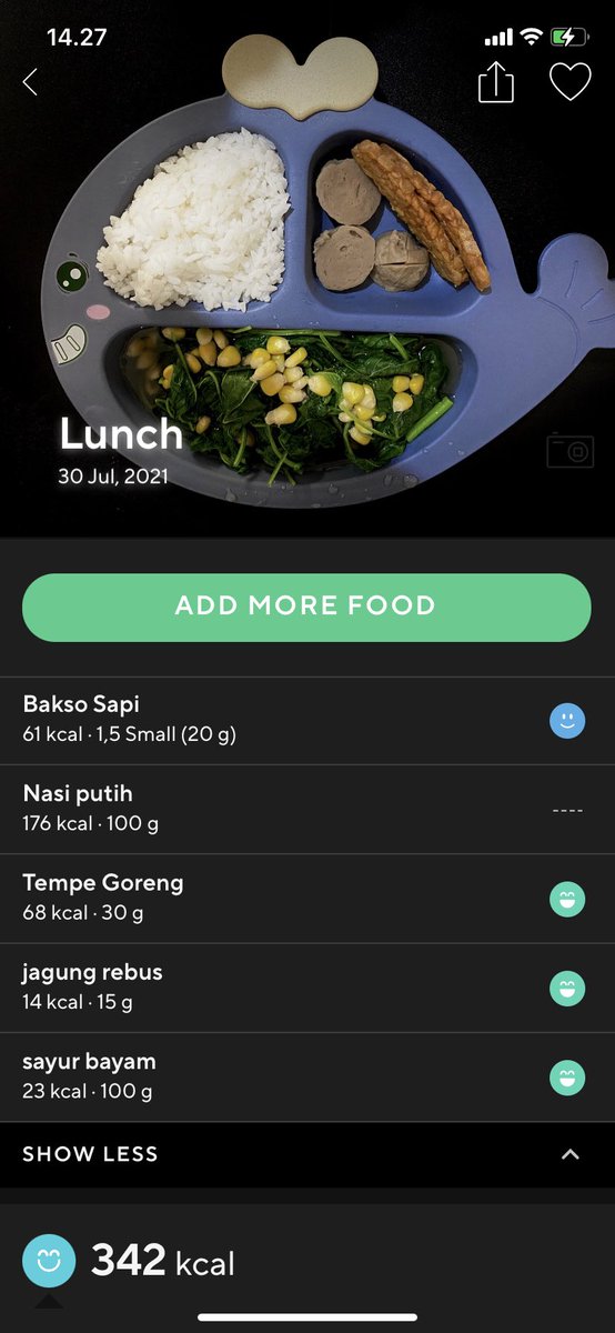Mulai rajin masak &amp; itung itung kalori lagi laaah, atur porsi makan pake piring sekat. Masa selama wfh udah naek 10kilo! Yagembrooottt