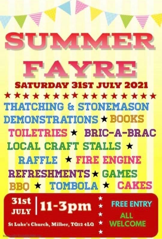 We are proud to be supporting our local church’s Summer Fayre tomorrow, Saturday 31st July 2021 at St Luke’s Church, Milber! We hope we will see you there! #TeamFlex
