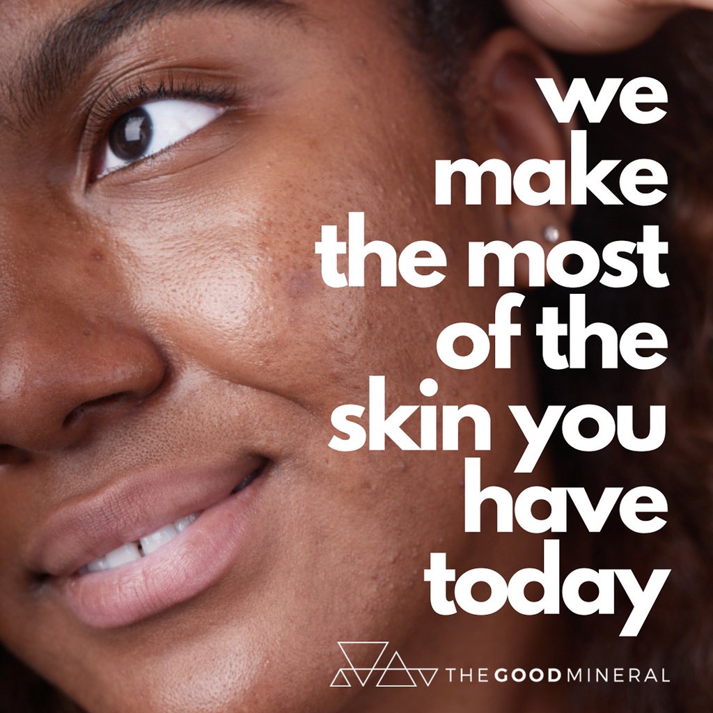thegoodmineral's tweet image. We make the most of the skin you have today ⭐️⭐️⭐️⭐️⭐️ #loveyourskin #skinacceptance #skinlovingmakeup #thegoodmineral #cleanmakeup #cleanbeauty #easymakeup #incredibleearth