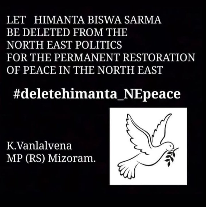 KimMawitei's tweet photo. #westandwithmizoramMP #remove_himanta #ShameOnHimantaBiswa #removeassamCM #deletehimanta_NEpeace #assamshotfirst #assamshotfirstmizoram https://t.co/yuuzVXpnCv
