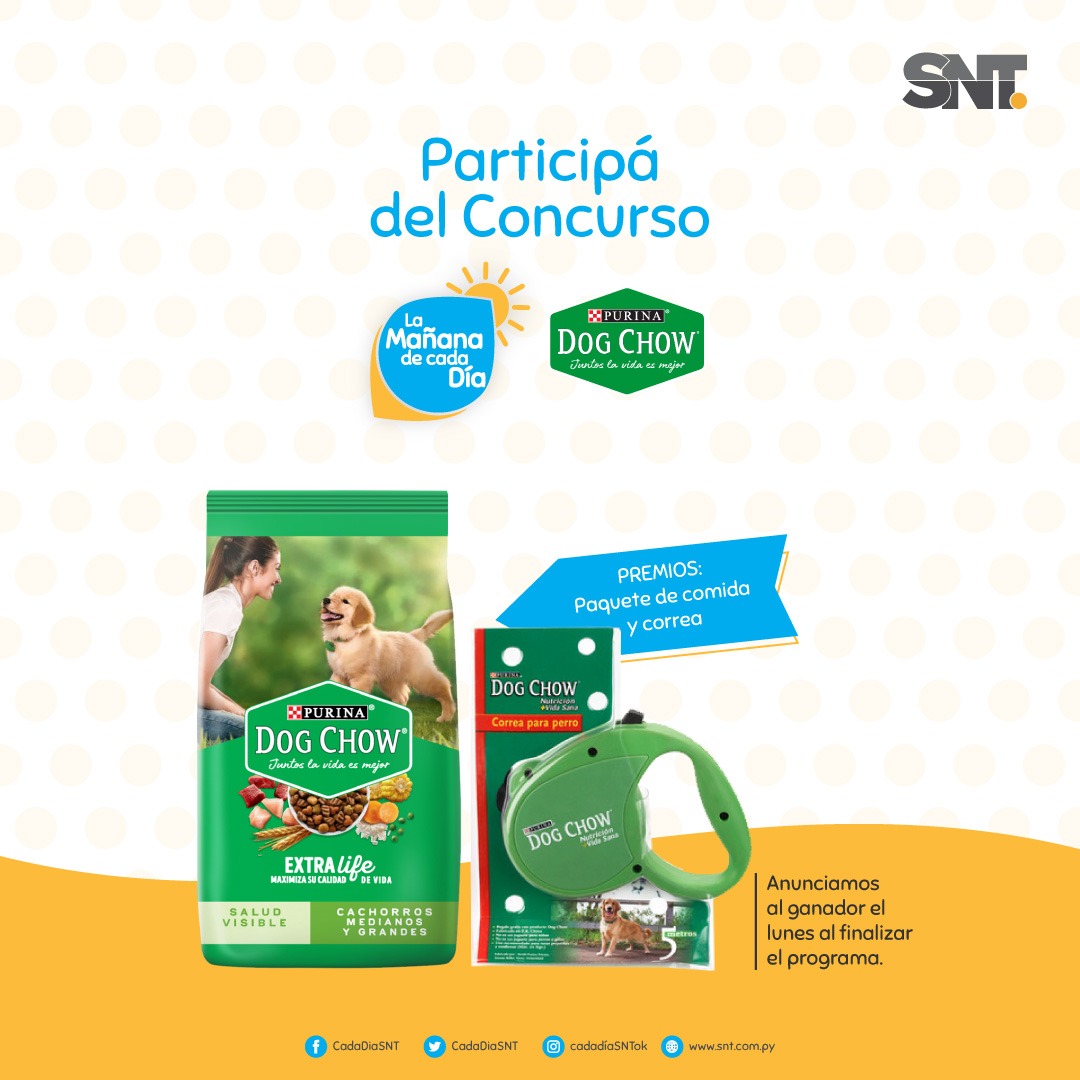 CadaDiaSNT's tweet image. ¡Regalos para tu mascota! 🐶🎁 👉 #DogChowPy y @CadaDiaSNT se unen para regalarte una bolsa de 21 kg y una correa automática 👏

📸 ¡Responde este tweet con una foto de tu mascota acompañado de tus 3 últimos números de C.I y ya esta!

#PurinaDowChow #LMCD