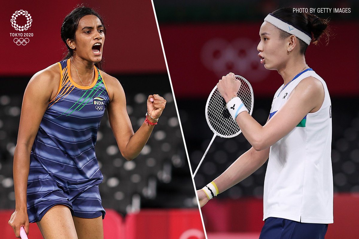 A titanic battle awaits in the women's singles #Badminton semi-finals tomorrow!  🤜💥 🤛

PV Sindhu or World No.1️⃣ Tai Tzu-Ying - who will conquer the court 🤔⁉️

#Tokyo2020 #StrongerTogether #UnitedByEmotion <a href="/Pvsindhu1/">Pvsindhu</a>