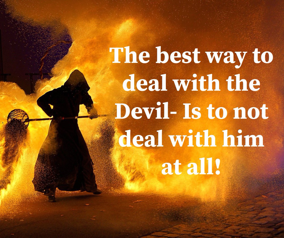 VRutledge2016's tweet image. The Bible let’s us know in Ephesians 4:27, “Neither give place to the devil.” So, No place means no place. 
Don’t treat the devil(Satan) like a relative. Put him out and Keep him out by submitting to God. 
Why? Because he doesn’t mean you, nor your love ones any good.