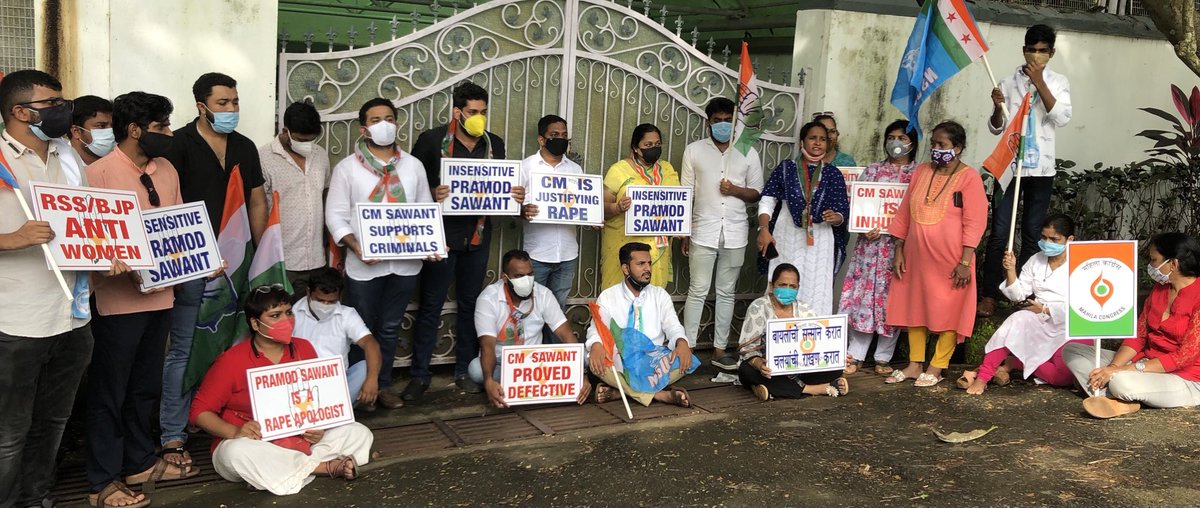 DivyakumarGoa's tweet photo. Instead of arresting the protesting Congress warriors, @goacm should apologise to all Goans for making insensitive statement. He should immediately resign for failing to maintain law and order situation in Goa. Once a safe state has been turned into unsafe state
#ResignGoaCM https://t.co/sjRf8vPnkb