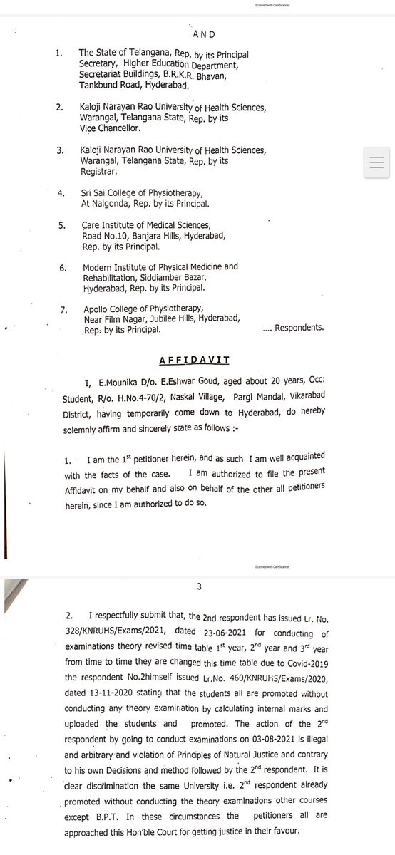 VenkatBalmoor's tweet photo. @TSNSUI filed a PIL in Telangana High Court on behalf of Physiotherapy Students, with the aid &amp; advise of @INCTelangana Legal Cell. PIL will be heard on Monday, i.e., 02.08.2021. The PIL was filed to promote the students without theory Exams, as  declared previously by VC, KNRUHS https://t.co/23eiv1hWNg