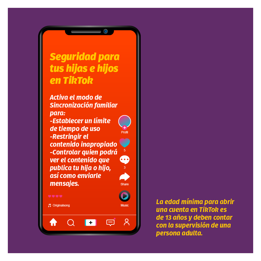 ⚠️ Es importante cuidar a nuestras niñas y niños de los riesgos que se presentan en las redes sociales, tales como: contenido inapropiado, hostigamiento y entrar en contacto con extraños. 

Les comparto medidas de seguridad en una de las redes sociales más populares 👇🏽
#Seguridad