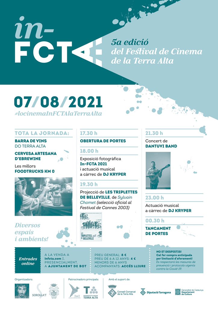 Dissabte 7 d’agost ens veiem les cares! La diversió està assegurada.
Us hem preparat una jornada com aquesta.
No et despistis i compra la teva entrada!⁣
↪️Avui a partir de les 22 h ainfcta.com o presencialment a l’Ajuntament de Bot.⁣

<a href="/chidolula/">ivan massagué</a> 
#FestivaldeCinema