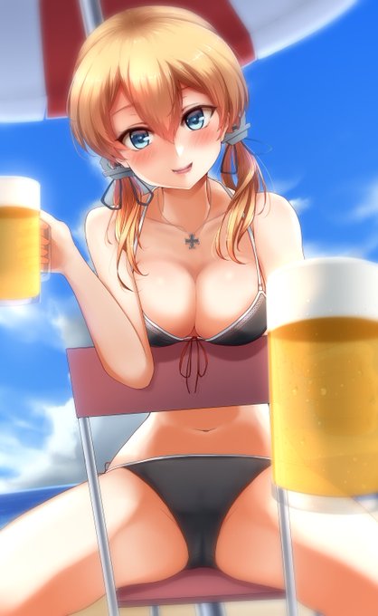「暑～いニホンの夏には、ドイツビールで身体を潤しましょ?」

('ω')🍺 っぱ夏にはコレよな～(ゴキュゴキュ

('ω')🍺 (あんま冷たくない・・・)

酒は脱水起こすから水も飲め
__[憲]
 (  )   ('ω')
 (  )\🥤ノ )
  | |   | |
    けんぺいさんありがとう

#プリンツ・オイゲン 