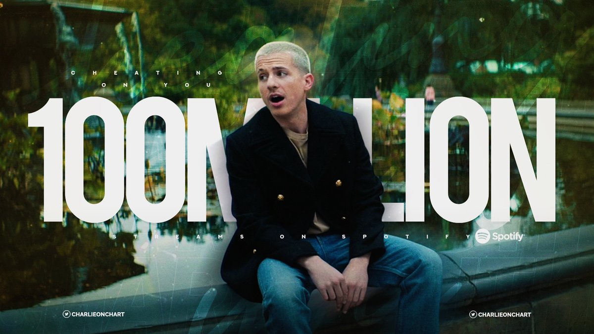 CharlieOnChart's tweet image. .@CharliePuth&apos;s “Cheating On You” has reached 100 million streams on Spotify. It’s his 12th song to achieve this.

— Congrats, Charlie!