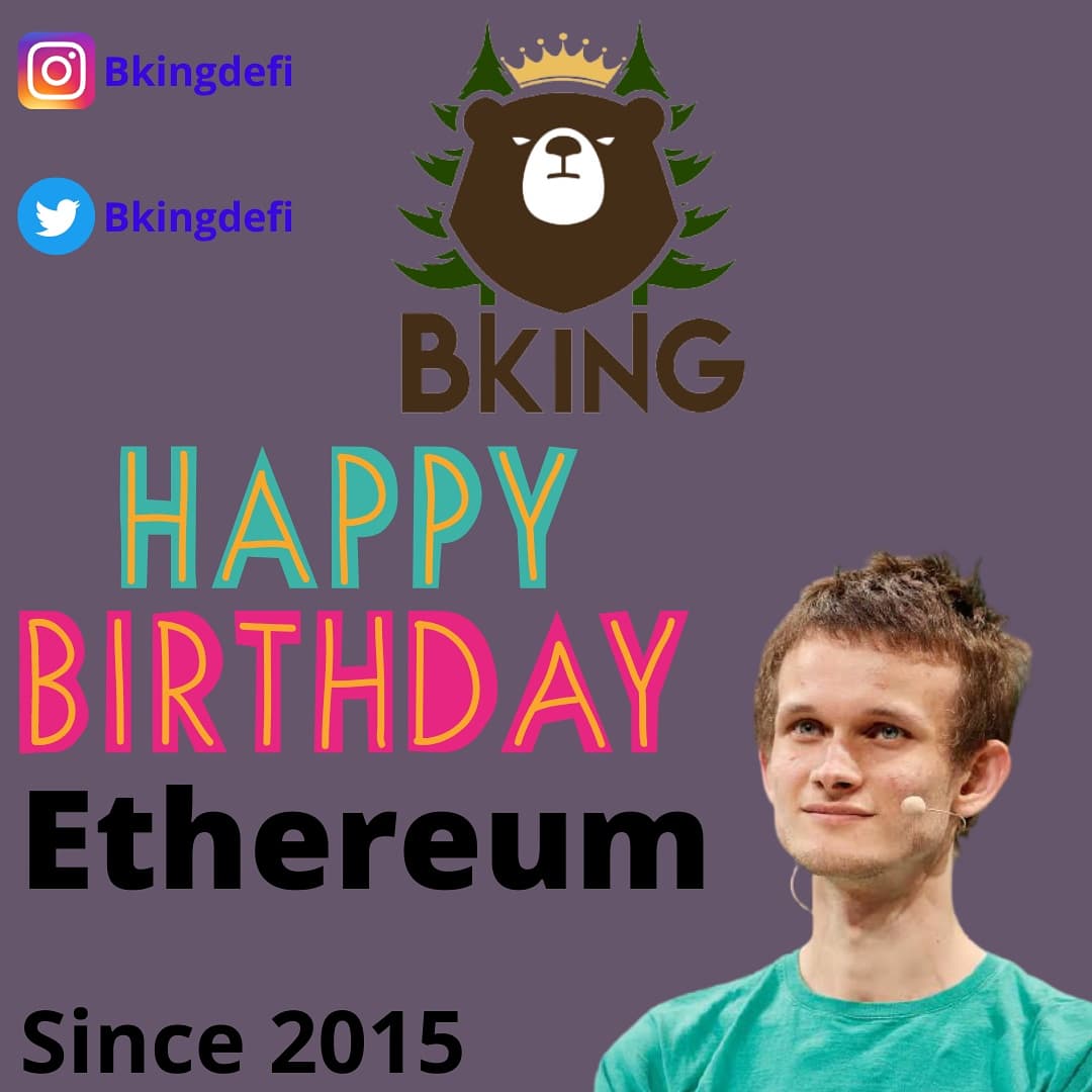 BkingDefi's tweet photo. Bking will be live for trading on bilaxy from 11AM UTC .(ON THE ETHEREUM BIRTHDAY) 

Its birthday of ethereum blockchain one of the greatest invention till date .
.@VitalikButerin 
.@ethereum
#blockchain #
#VitalikButerin #Ethereum
#blockchain #nature  #Bitcoin https://t.co/Zfnjfug6oO