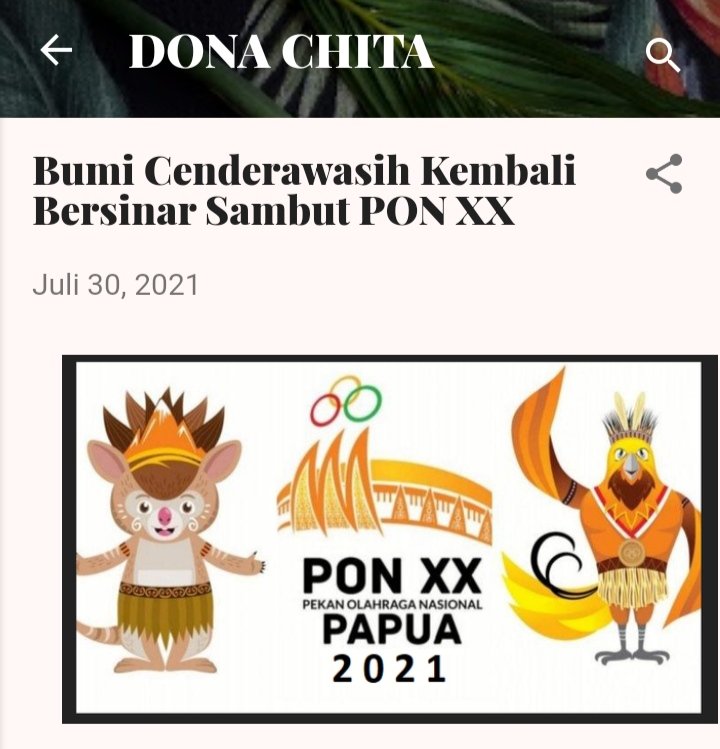 DonaChita's tweet image. Mari sukseskan PON XX Papua!
Ingat 2-15 Oktober 2021 mendatang ya! 
#PondemiKompetisiBlog 
#PONDEMI 
#MentariHarapanBaruDariTimur
@ponxx2020papua 
Baca blog saya di link berikut

nataliadona.blogspot.com/2021/07/bumi-c…