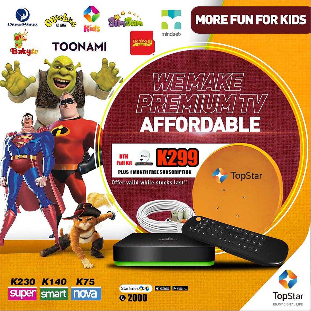 topstar zambia subscription