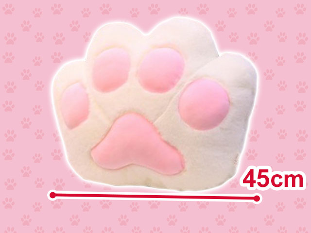 ベスト キュートにくきゅうファークッション ホワイト×ピンク 2個