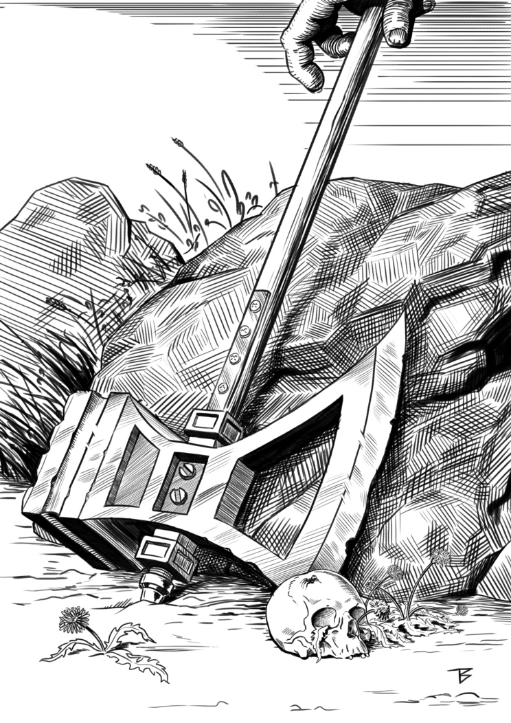 ThorbearArt's tweet photo. A black and white illustration for Mokadji part 2 by Mattias Olsson. ⁠I started out trying an ink-style approach to the image, but the author wanted a more painterly illustration so that became the final version. https://t.co/MPNgXW3lDp