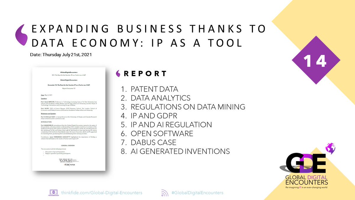 fide_fundacion's tweet photo. REPORT 👉 Expanding #Business Thanks to #Data Economy: #IP as a Tool

With Dominique Guellec (@Hceres_), @guidonld (@StirUni), and Aurelio Lopez-Tarruella (@UA_Universitat)

Find the report here 👉 https://t.co/sdSP00QGYi

#PATENT #DATAANALYTICS #REGULATIONS #DATAMINING #GDPR #AI https://t.co/bZzy8xW0B8