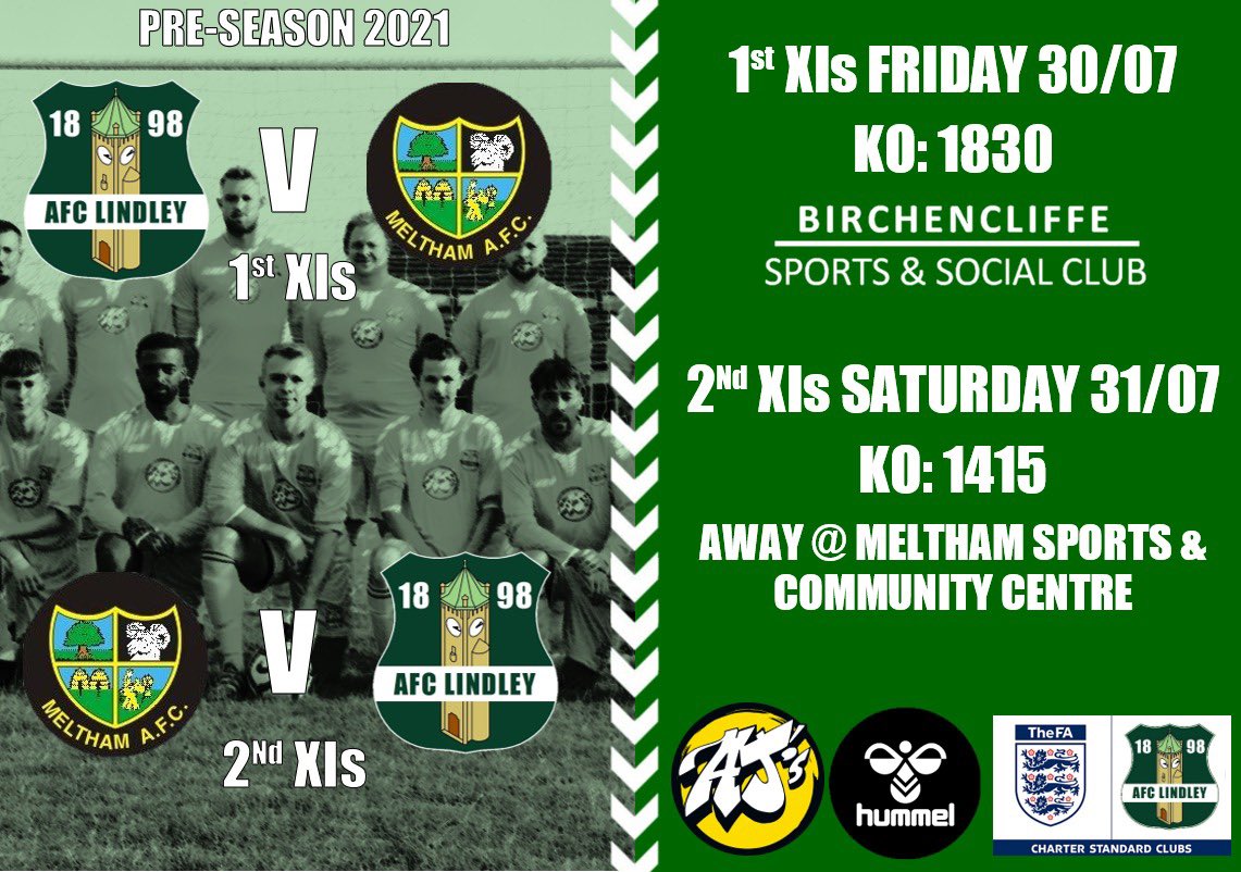 ⚽️| PRESEASON - MD #1 &amp; #2 | ⚽️

Starting off this evening;

⚽️ - Home vs. Meltham Athletic 
⏱ - 18:30pm KO 
📍- Birchencliffe Sports &amp; Social Club 222 Halifax Road, Birchencliffe, HD3 3QL. 

🍺 - Bar open during &amp; throughout (most certainly afterwards)

#UTL 💚