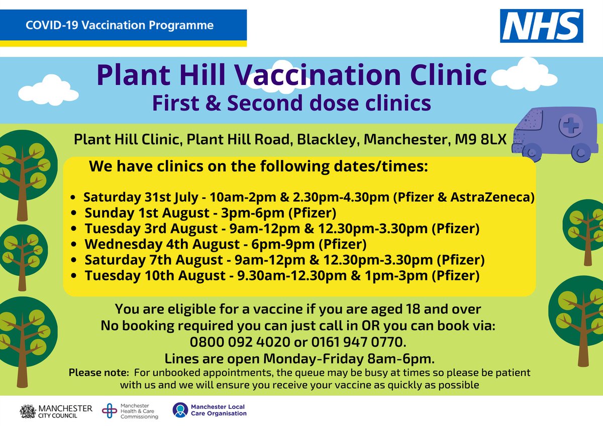 Are you yet to receive your Covid Vaccination? OR are you now due your second dose? Then book in and visit the team!💉 #ProtectingOurPopulation #higherblackley #harpurhey #charlestown #covidvacccine @xxLozTSxx @doctormkumar @ManchesterHCC @ajaykarigiri @sobkash