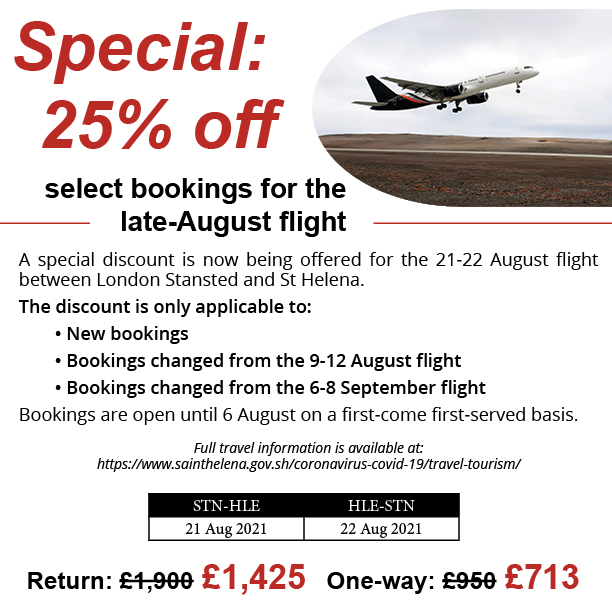 sthelenatourism's tweet photo. Don't miss your chance on this discount offer and take the trip of a lifetime to #StHelena #TravelStHelena #UniqueStHelena https://t.co/XutsxaRV0c