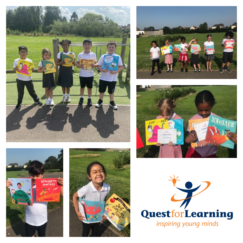 Quest_Learning's tweet photo. What better way to end a very hectic week than with these wonderful pictures from @StCowley! Big thanks once again to all of our #KeepOxOnReading supporters for helping us to make these children smile! #summerofreading #readingforpleasure #charity https://t.co/SGHncUw1Dy