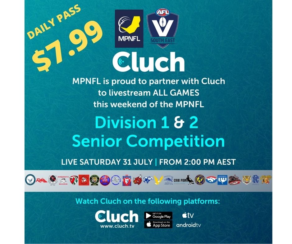 MPNFL's tweet image. With no crowds this weekend due to the State Government Restrictions - Access all 11 MPNFL Games Live through Cluch.
 
ow.ly/bTUb50FGWis