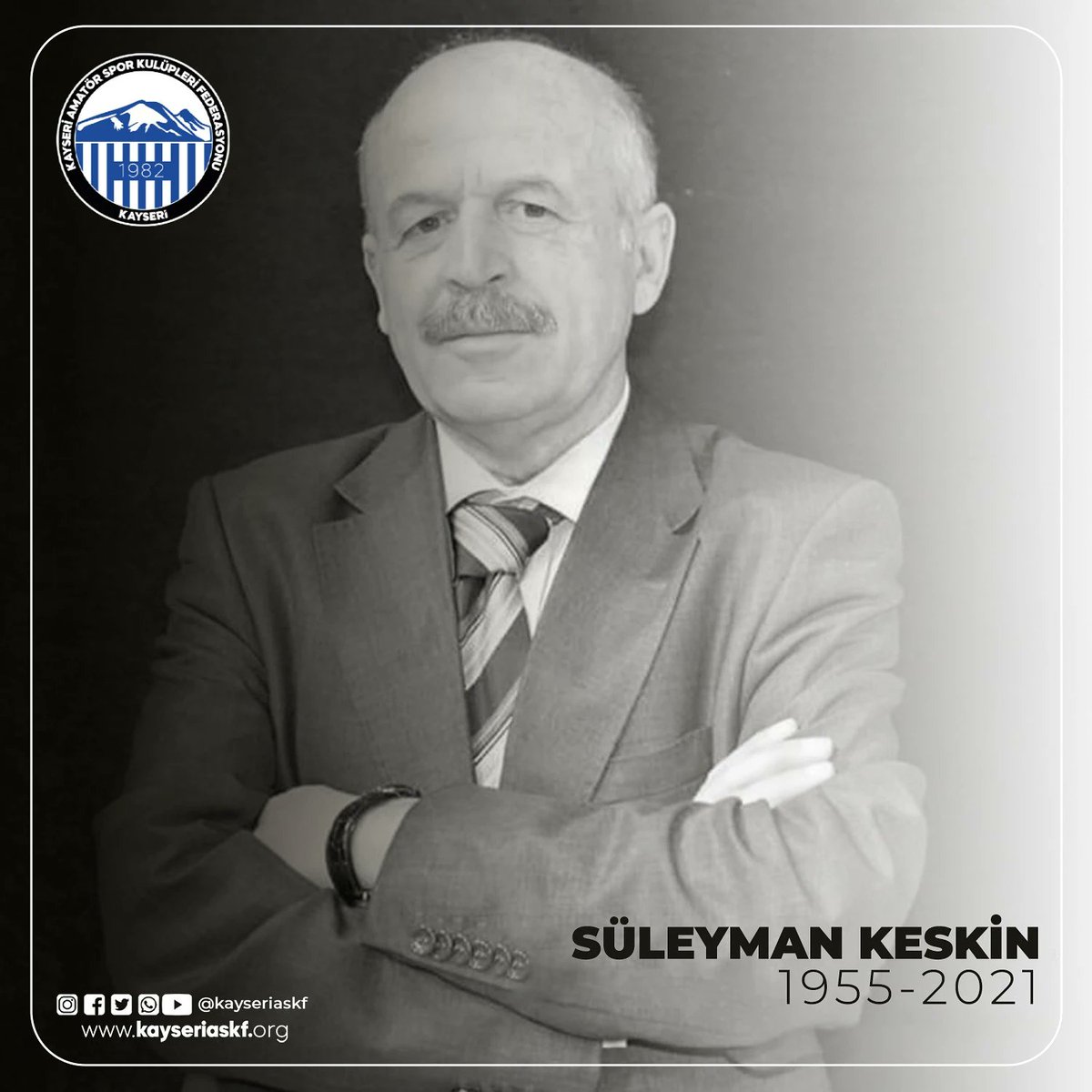 Şehrimizin duayen gazetecilerinden Süleyman Keskin'in vefat ettiği haberini büyük bir üzüntüyle öğrenmiş bulunmaktayım. 

Merhum Keskin'e Allah'tan rahmet, ailesi ve sevenlerine başsağlığı dilerim.

Mutlu ÖNAL
Kayseri Amatör Spor Kulüpleri Federasyonu Başkanı